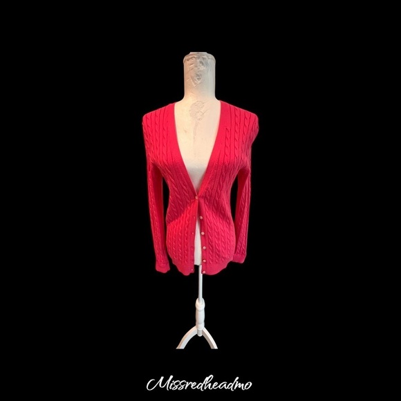 Lands' End Sweaters - Land’s End Pink Cardigan Sweater